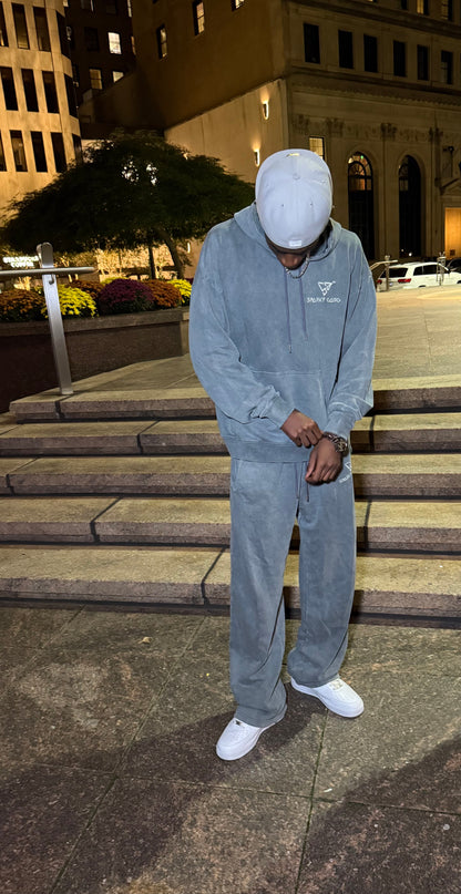 Sparky Grey Acid Wash Tracksuit