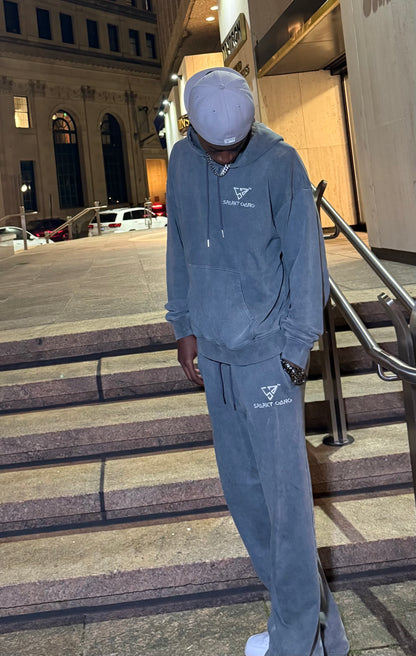 Sparky Grey Acid Wash Tracksuit