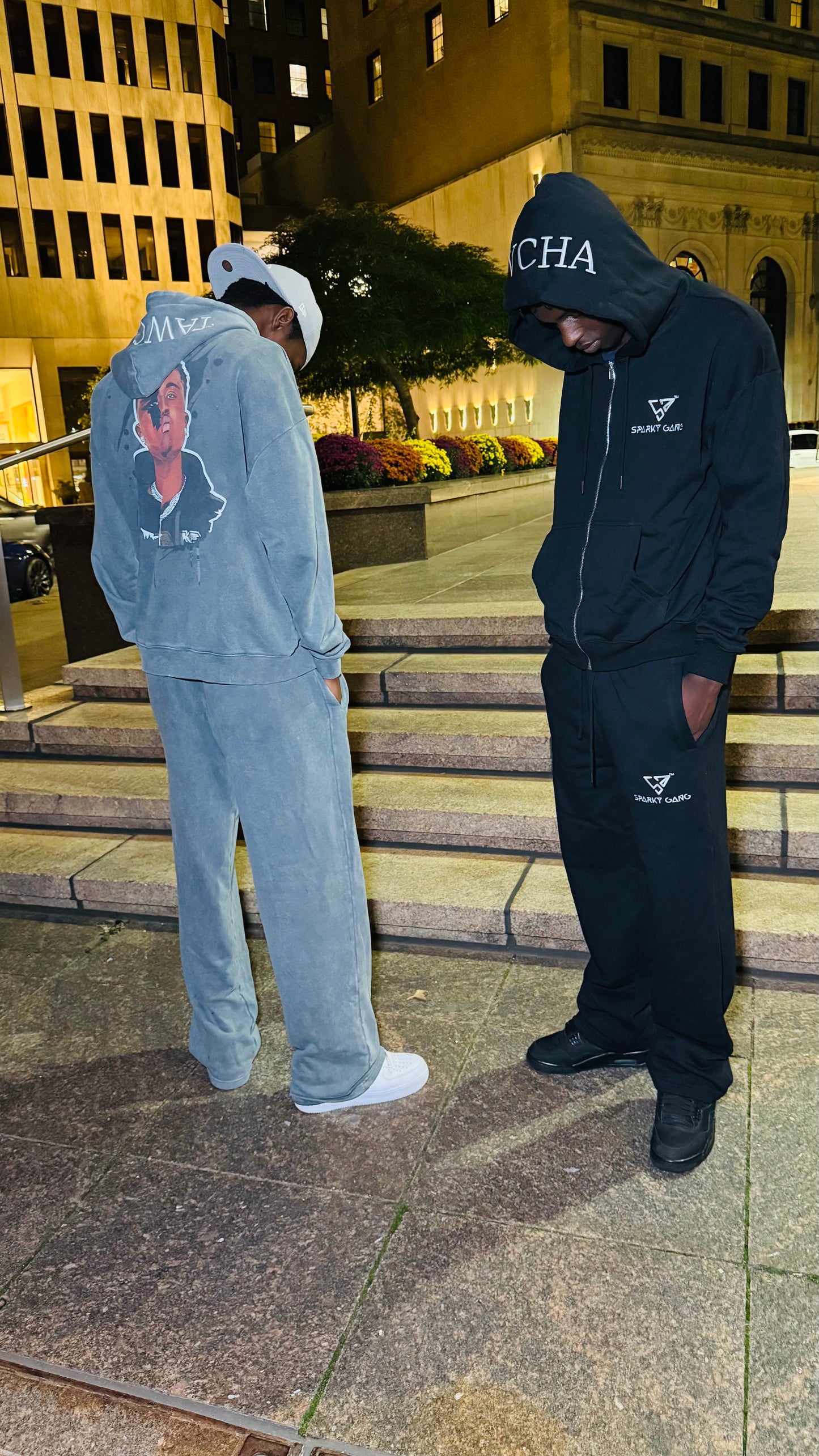 Sparky Grey Acid Wash Tracksuit