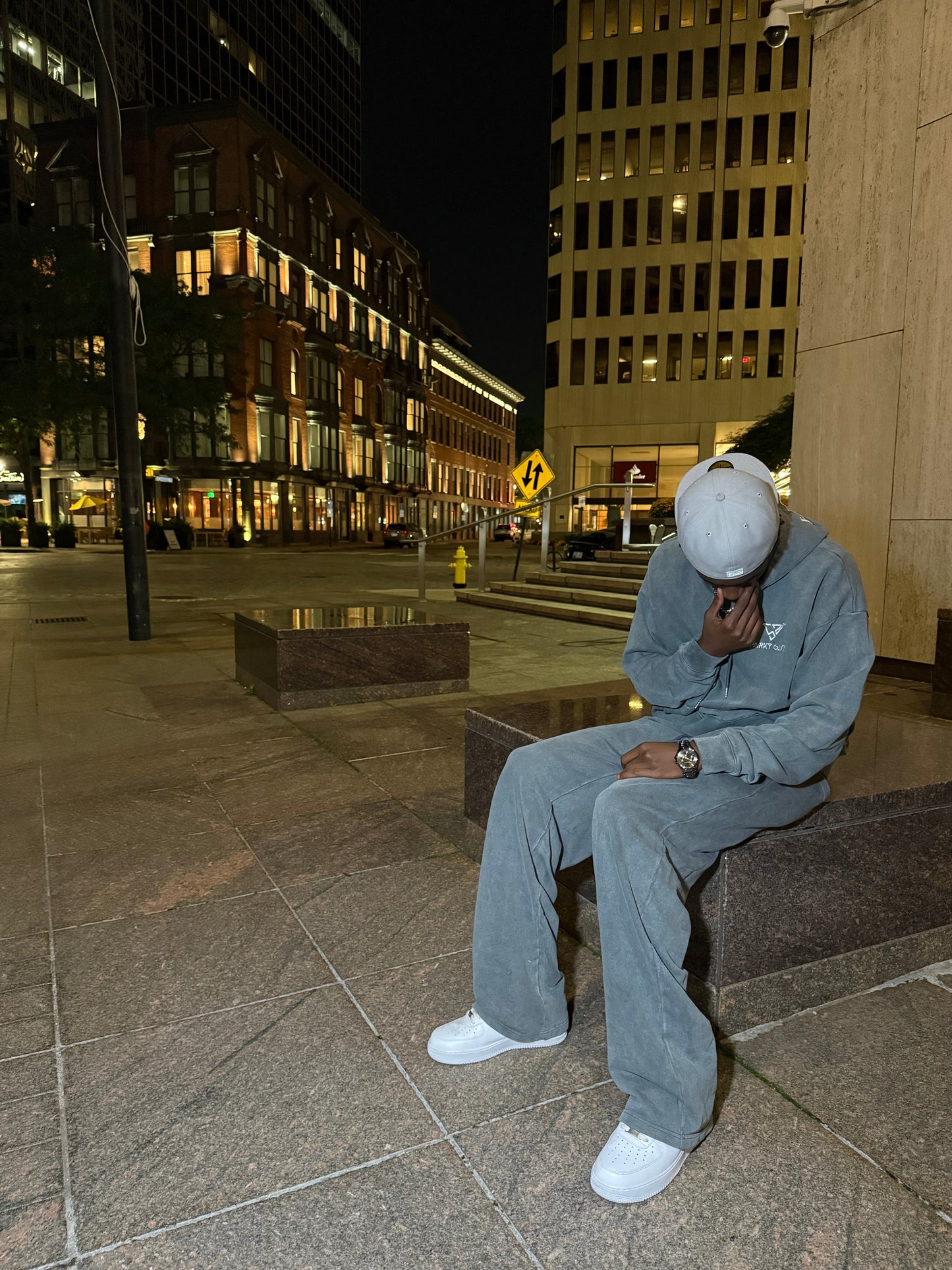 Sparky Grey Acid Wash Tracksuit