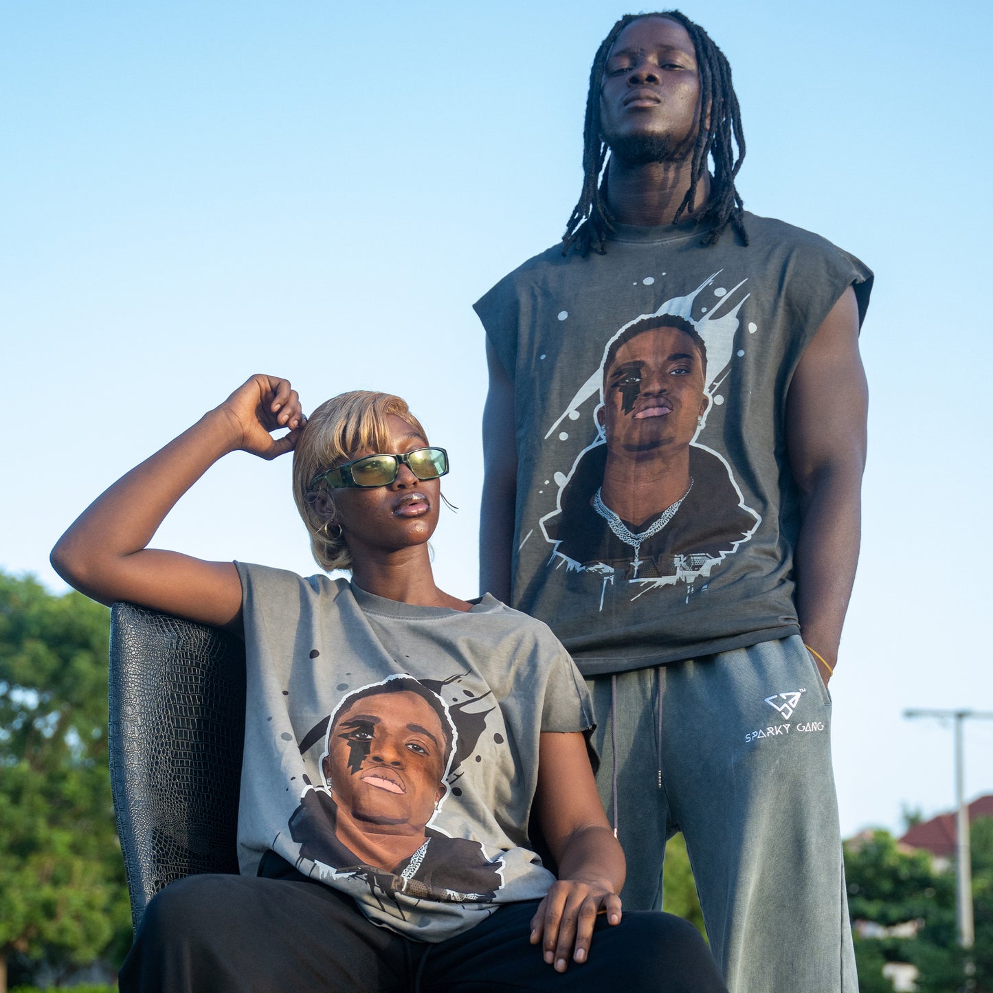 Sparky Sleeveless Tee's